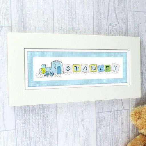 Personalised Patchwork Train Name Frame - Myhappymoments.co.uk