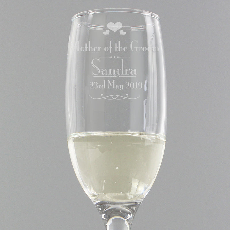 Personalised Mother Of The Groom Champagne Glass Flute