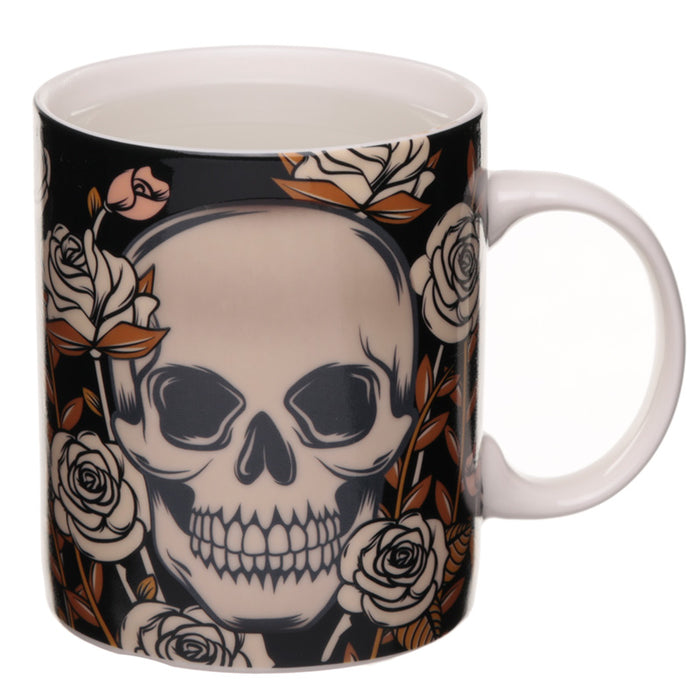 Skulls and Roses Heat Colour Changing Mug - Myhappymoments.co.uk