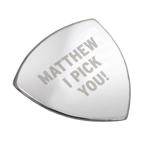Personalised Silver Plectrum - Myhappymoments.co.uk