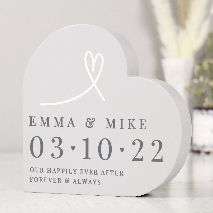 Personalised Wedding Day Keepsake Heart Ornament