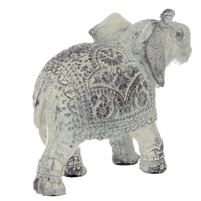 Thai Brushed White Elephant Feng Shui Symbol Figurine