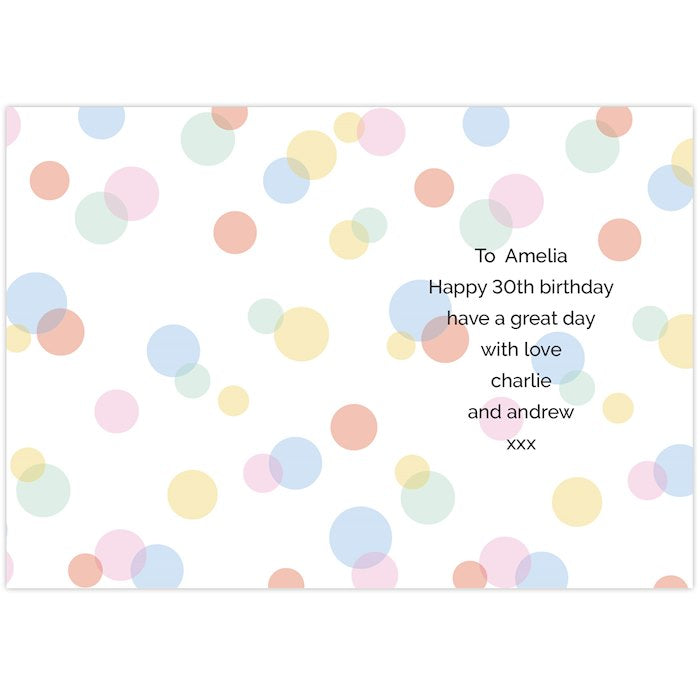 Personalised Colour Confetti Birthday Age Card - www.pukkagifts.uk