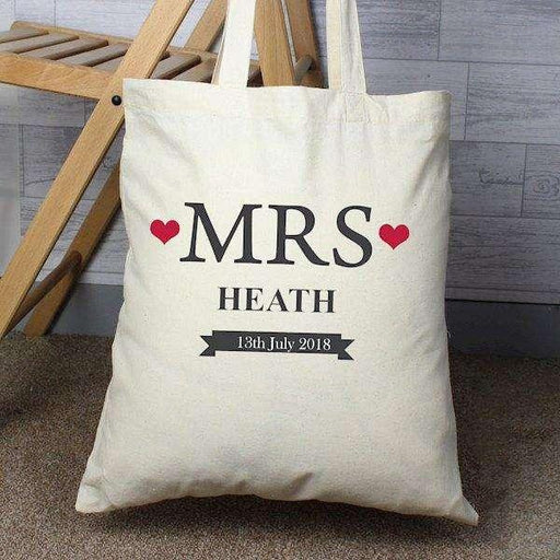 Mrs... Personalised Cotton Tote Bag - Myhappymoments.co.uk