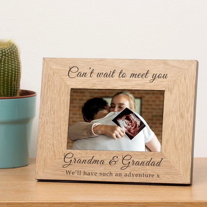 Personalised Cant Wait To Meet You Wood Photo Frame