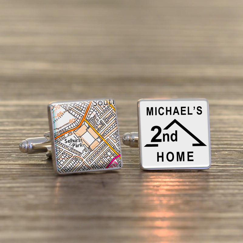Football Club Stadium Map 2nd HOME Cufflinks