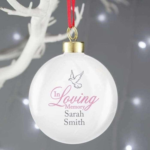 Personalised In Loving Memory Pink Bauble - Myhappymoments.co.uk