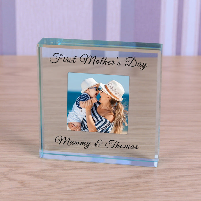 Personalised First Mother’s Day Photo Glass Token - Mummy &