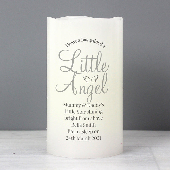 Personalised Little Angel Memorial LED Candle