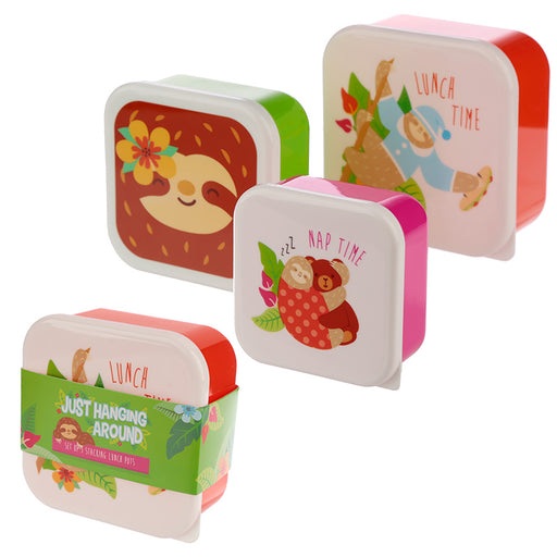 Sloth Design Plastic Lunch Boxes Set of 3 - Myhappymoments.co.uk