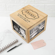Personalised Baby Name In Cloud Oak Photo Keepsake Box - Myhappymoments.co.uk