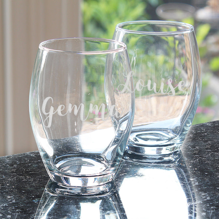 Personalised Name Stemless Wine Glass