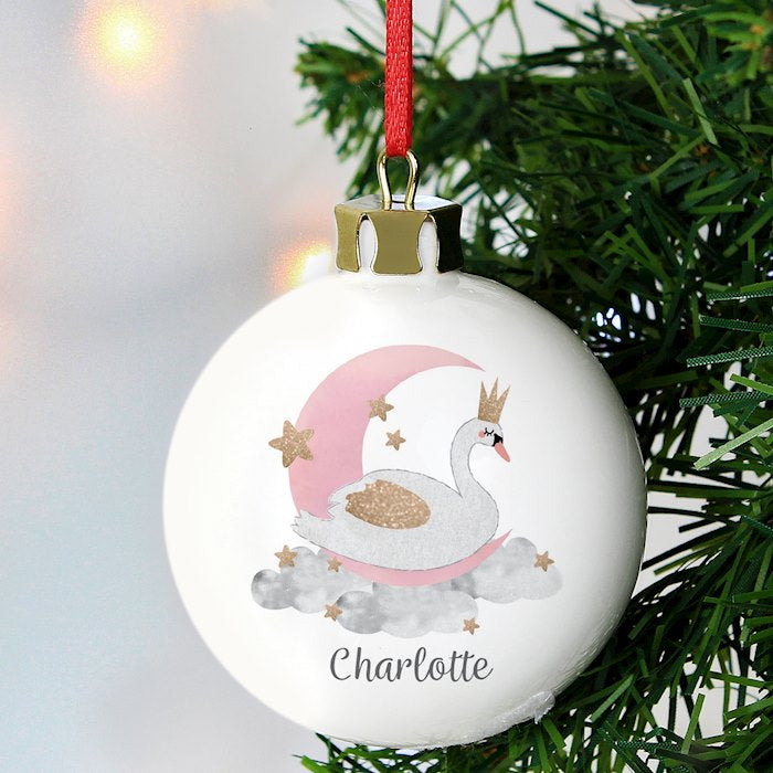 Personalised Swan Lake Bauble from Pukkagifts.uk