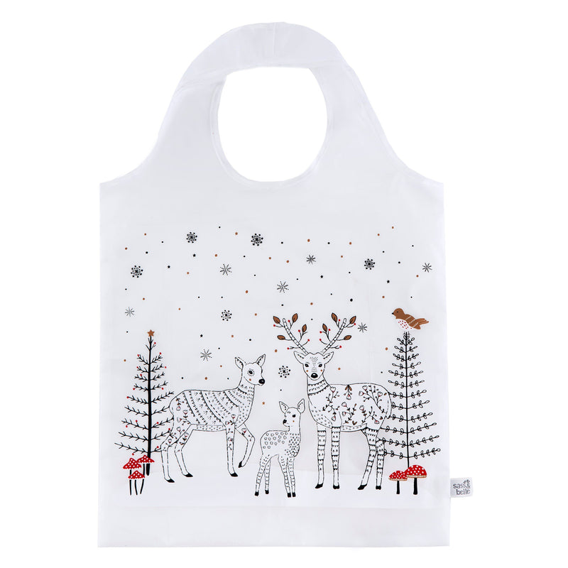 Winter Forest Folk Deer Foldable Shopping Bag
