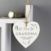 Personalised Botanical Wooden Heart Decoration