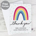 Personalised Rainbow Thank You Card
