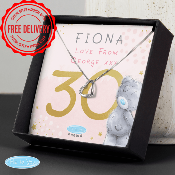 Personalised Me To You Birthday Sentiment Silver Tone Necklace and Box