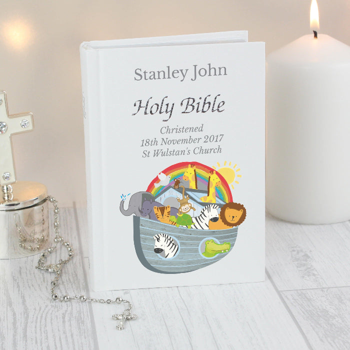Personalised Noah's Ark Christening Bible