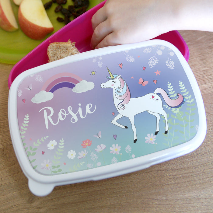 Personalised Unicorn Pink Lunch Box