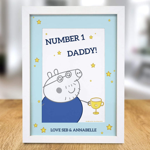 Personalised Peppa Pig™ Number 1 Daddy A4 Framed Print