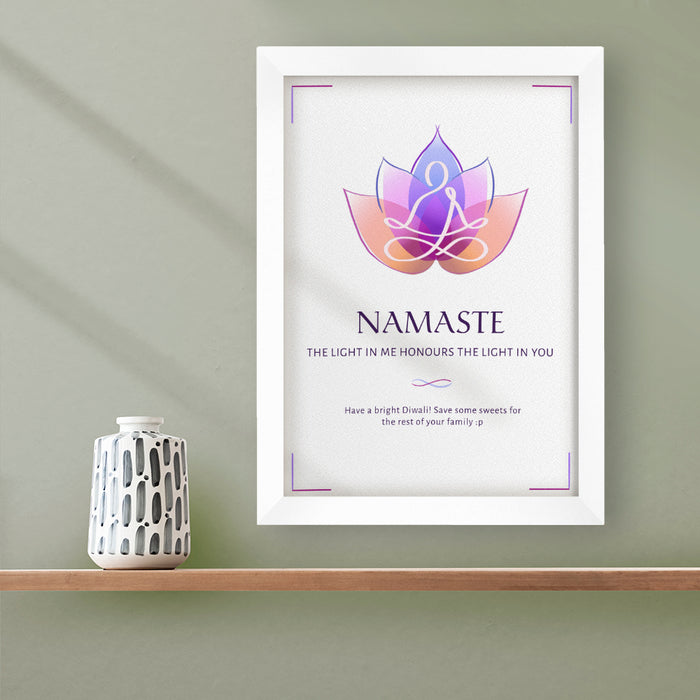 Personalised Diwali Namaste Framed Print