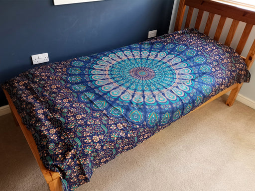 Single Cotton Bedspread + Wall Hanging - Classic Mandala