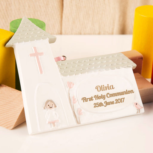 Personalised Girls 1st Holy Communion Church Ornament Decoration - Myhappymoments.co.uk