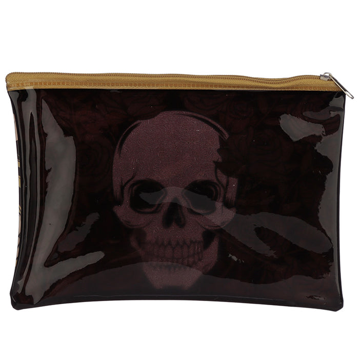 Skulls and Roses Clear Toiletry Bag / Make-Up Pouch - Myhappymoments.co.uk
