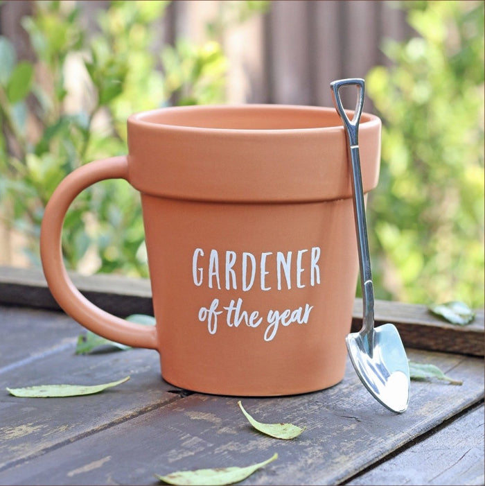 Gardener of the Year Plant Pot Mug & Shovel Spoon Gift Set