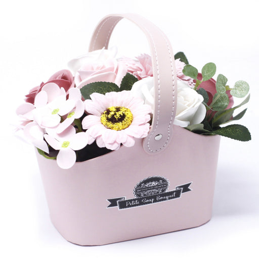 Soap Flower Bouquet Petite Basket - Peaceful Pink