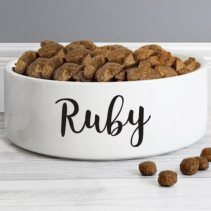Personalised Any Name 14cm Medium White Pet Bowl