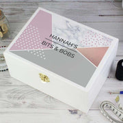 Personalised Geometric Wooden Keepsake Box - Myhappymoments.co.uk