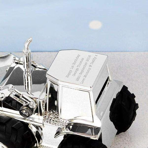 Personalised Engraved Silver Plated Digger Money Box - Myhappymoments.co.uk