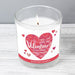 Personalised Will You Be My Valentine Confetti Hearts Scented Jar Candle - Myhappymoments.co.uk