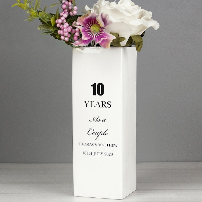 Personalised Anniversary Square Vase From Pukkagifts.uk