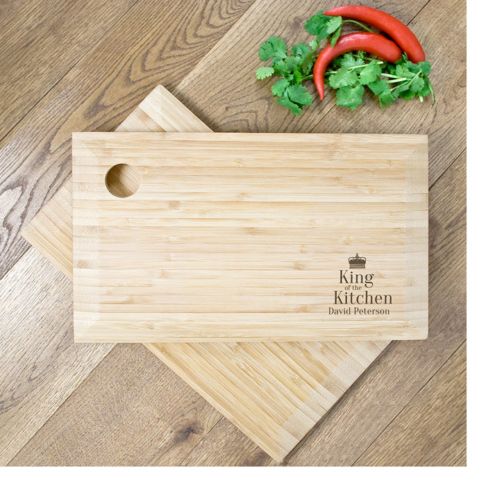 Personalised King of the Kitchen Bamboo Chopping Board
