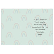 Personalised Rainbow Thank You Card