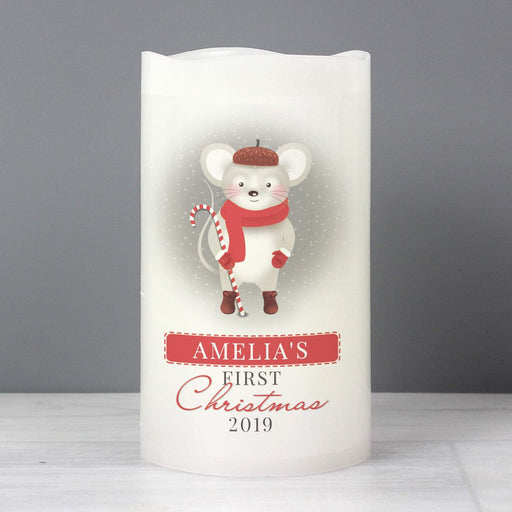 Personalised Baby’s 1st Christmas Mouse Nightlight LED Candle
