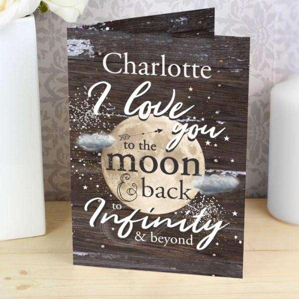 Personalised To the Moon & Infinity... Card - Myhappymoments.co.uk
