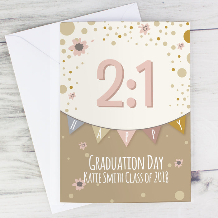 Personalised Rose Gold Bunting Card
