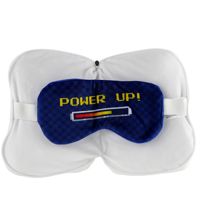 Relaxeazzz Game Over Shaped Plush Travel Pillow & Eye Mask