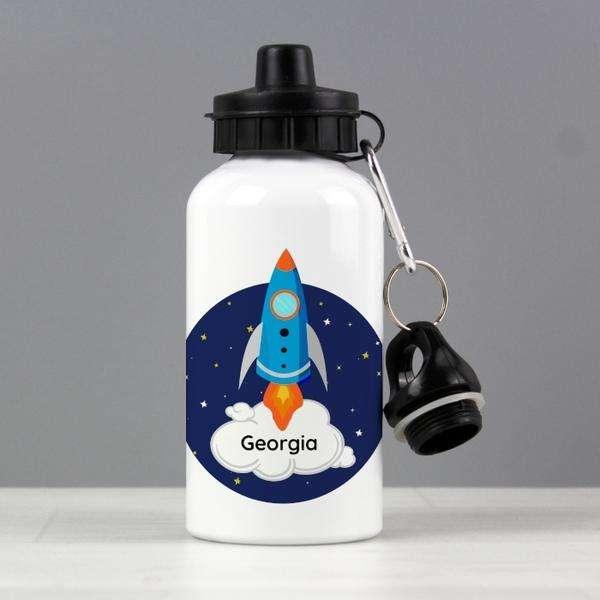 Personalised Kids Rocket Water Bottle - Myhappymoments.co.uk