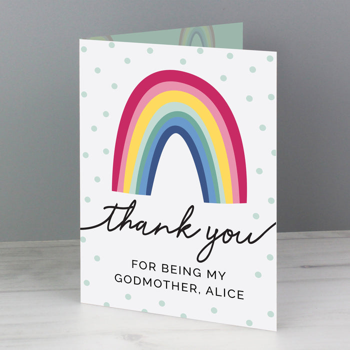 Personalised Rainbow Thank You Card