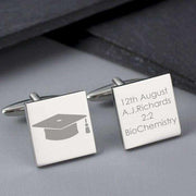 Personalised Mortar Board Graduation Cufflinks - Myhappymoments.co.uk