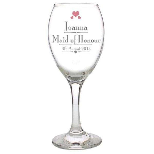 Personalised Decorative Wedding Female Wine Glass - Myhappymoments.co.uk