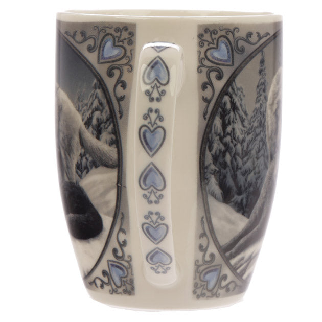 Lisa Parker Snow Kisses Wolf Design Porcelain Mug - Myhappymoments.co.uk