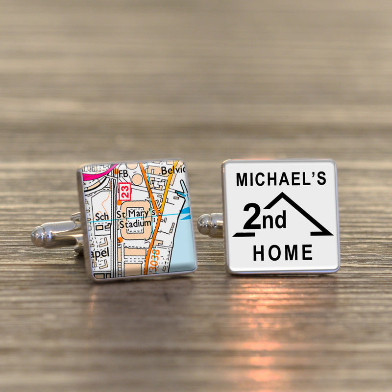 Football Club Stadium Map 2nd HOME Cufflinks