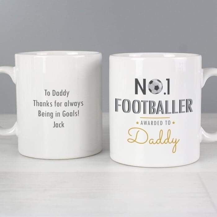 Personalised No.1 Footballer Mug - Myhappymoments.co.uk