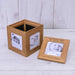 Personalised Oak Photo Cube - Any Message - Myhappymoments.co.uk