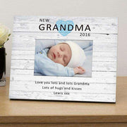 Personalised New Grandma Wood Photo Frame Available In Pink And Blue - Myhappymoments.co.uk